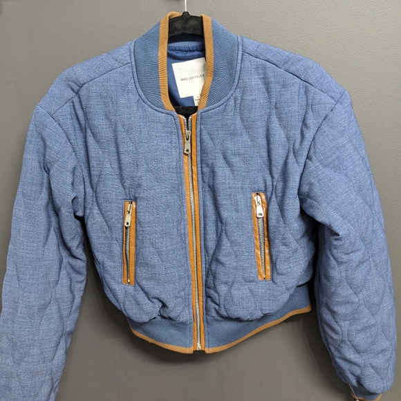 NWT Chambray Bomber Quilted Jacket - Picture 8 of 8